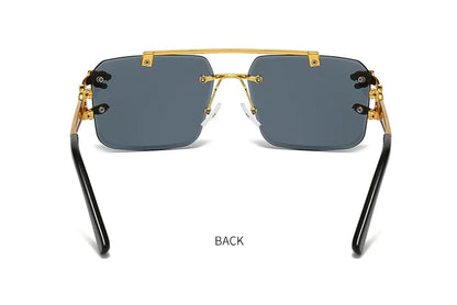 Luxury Square Sunglasses Man Woman Brand Designer Vintage Rimless Sun Glasses Male Female Fashion Retro Mirror Oculos De Sol
