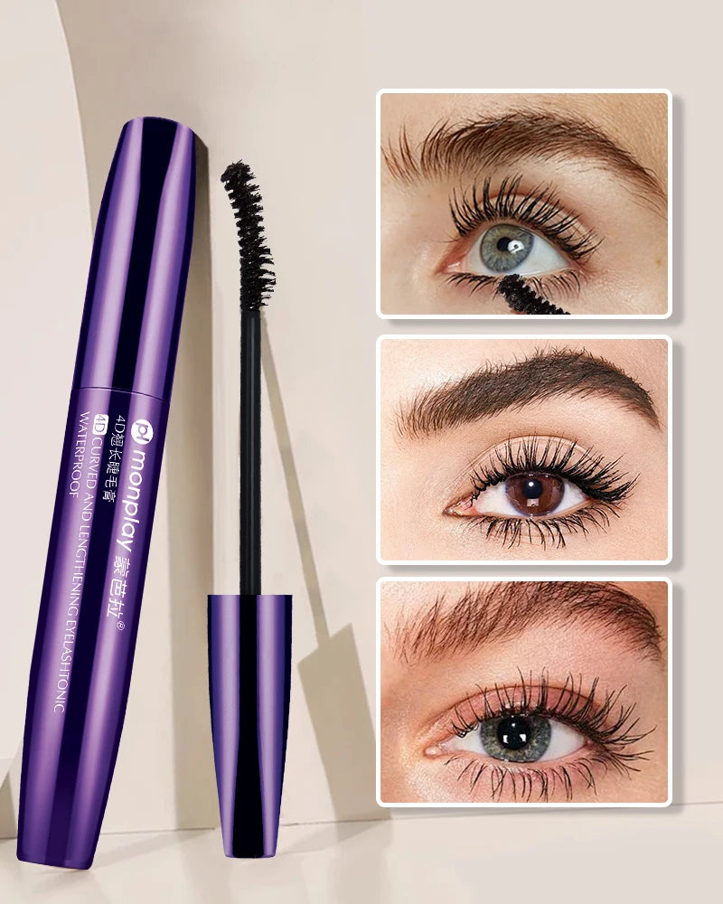 1PCS  4D  Fiber Mascara Waterproof Mascara for eyelash Extension Black Thick Eyelash curler makeup