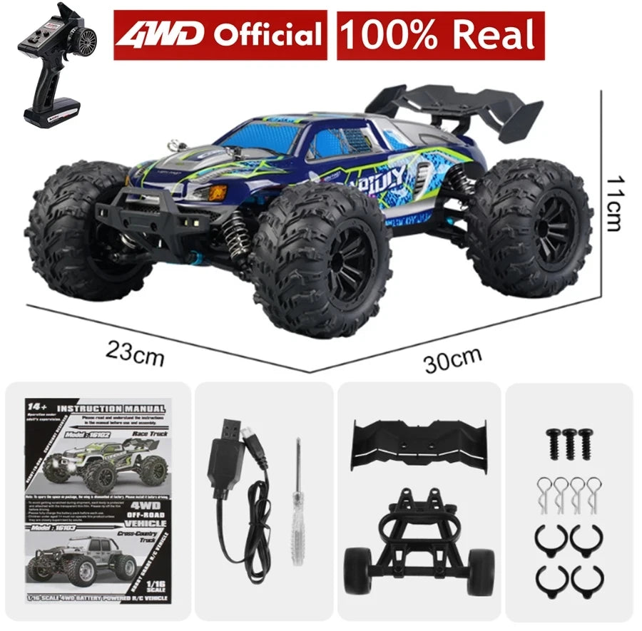 1:16 80km/h Brushless RC Drift Car With LED Lights 4WD Electric High Speed Racing Remote Control Monster Truck for Kids Adults