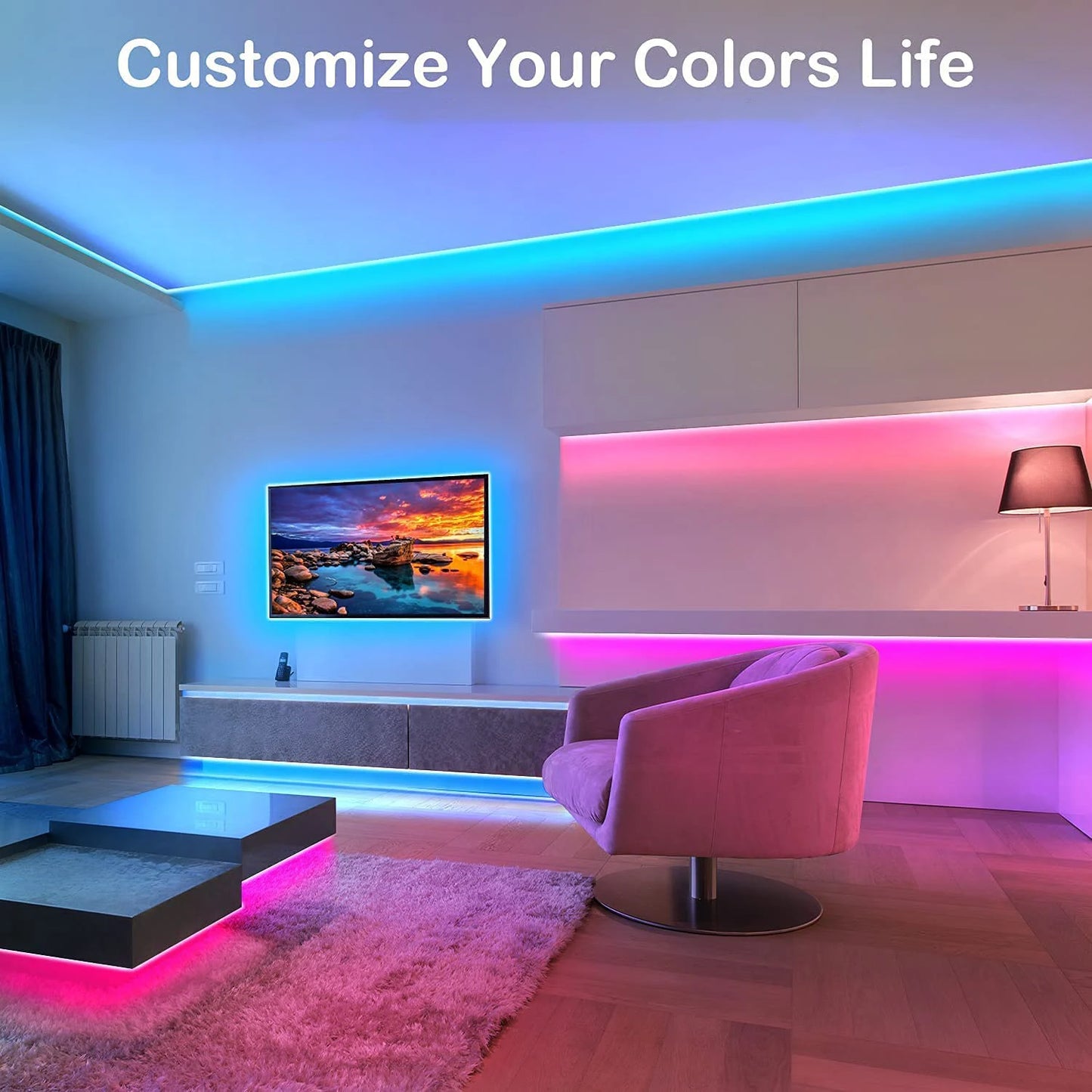 Smart Wifi Led Strip Lights RGB Led Tape Tuya Smart Life App Controlled, work with Alexa Google Home, for Party Room Decor