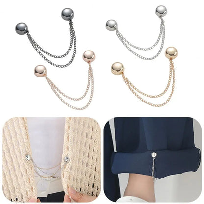 2Pcs Multi-Function Magnetic Clothing Clips Multi-Purpose Colorful Pinless Brooch Clothes Hijab Magnet Pins Magnetic Button Clip
