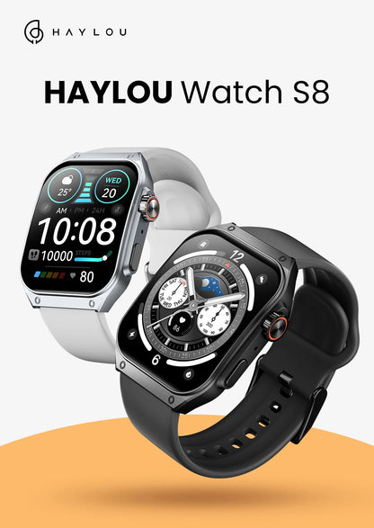 HAYLOU Watch S8 Smart Watch 1.96'' AMOLED Curved Screen Smartwatch Bluetooth Call AI Vioce Assistant Smartwatches for Men