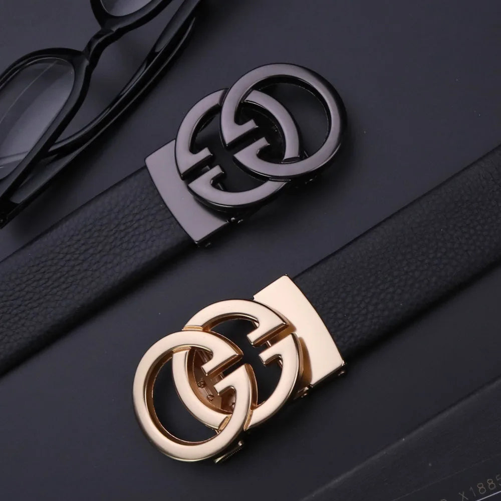 Business Men Belts Luxury Brand Famous Genuine Leather