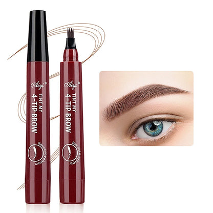 Waterproof eyebrow pencil in five colors, microblading eyebrow pencil with 4 tips