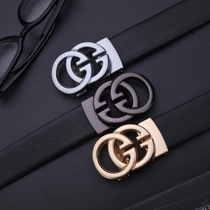 Business Men Belts Luxury Brand Famous Genuine Leather