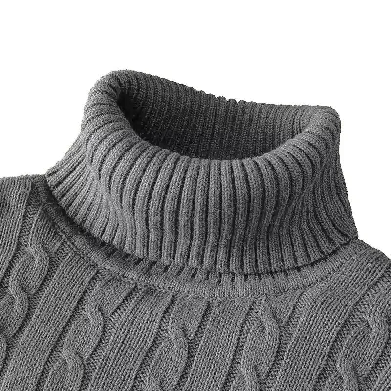 2025 New Turtleneck Sweater Casual Men's Rollneck Knitted Sweater