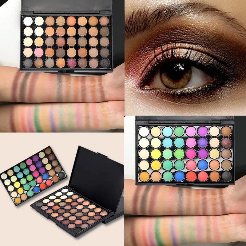 40 Colors Glitter Eyeshadow Palette Matte Waterproof Long Lasting