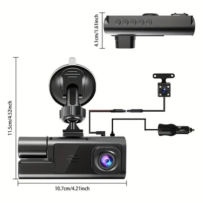 3Camera Dash Cam For Car Camera 1080P Video Recorder