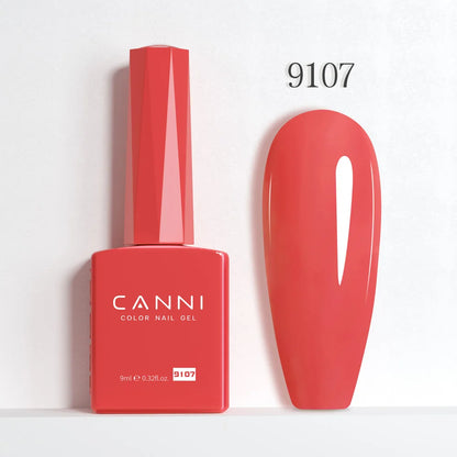 CANNI Hema Free Nail Gel Polish Christmas Red Color Collection Semi Permanent Nail Dehydrator Primer 9ml French Gorgeous Color