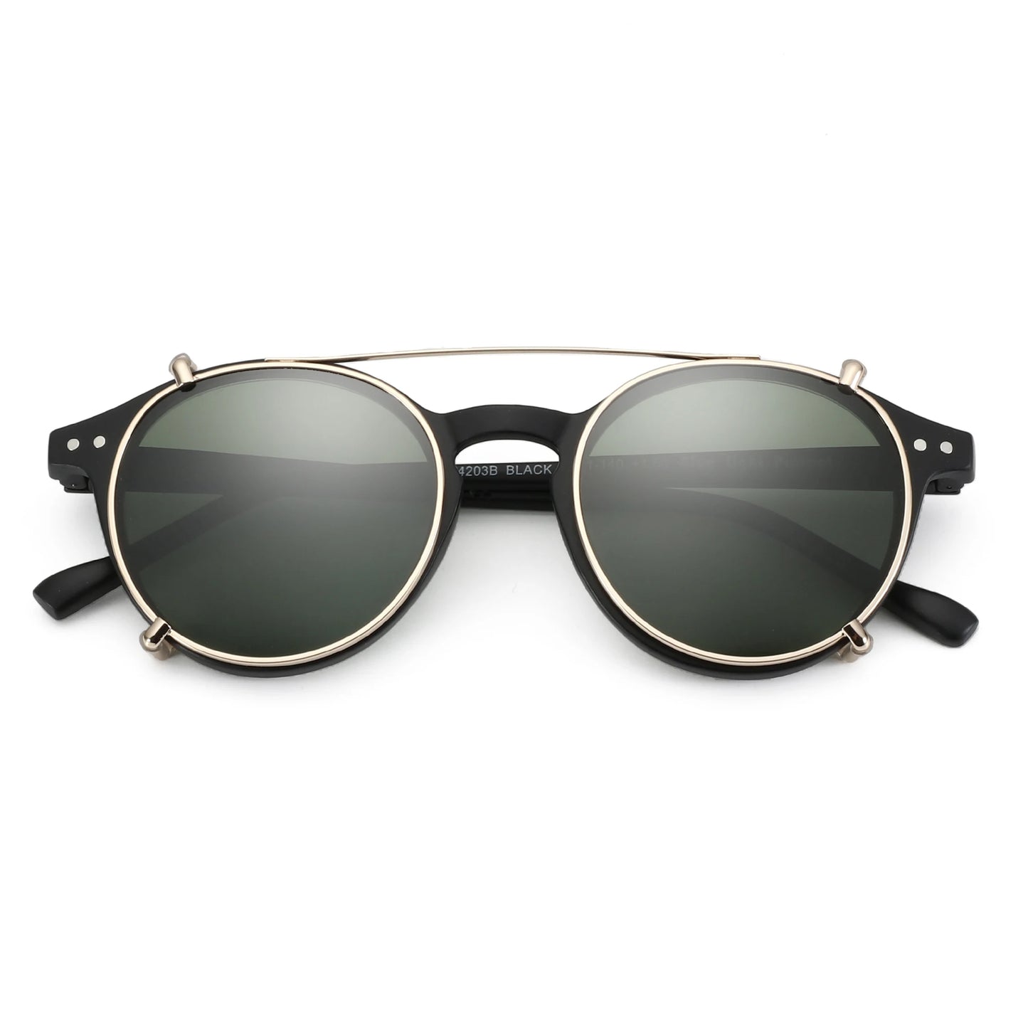 ZENOTTIC-Steampunk Style Clip On Sunglasses for Men Women Anti Blue Light Glasses+Polarized Clip Fashion/Retro Computer Eyewear