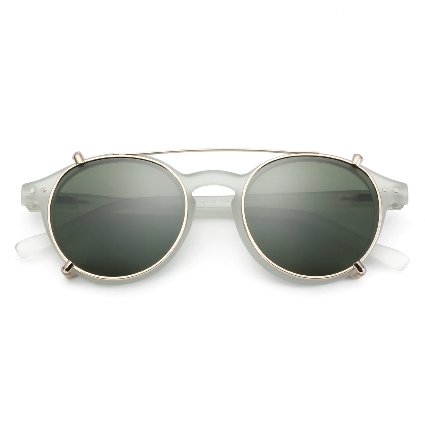 ZENOTTIC-Steampunk Style Clip On Sunglasses for Men Women Anti Blue Light Glasses+Polarized Clip Fashion/Retro Computer Eyewear
