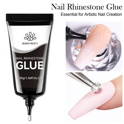 BORN PRETTY 30ml Glitter Acrylic Gel Finger Extension Nail Polish Silver Pink Extension Gel Polish Soak Off Nail Slip Solution