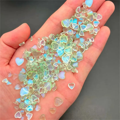 50pcs Japanese Kawaii Heart Accessories Resin Nail Art Charms Cartoon Love Nail Decorations Mixed Sizes Manicure Rhinestones DIY