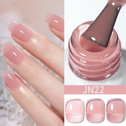 BORN PRETTY 10ml Translucent Jelly Nude Gel Nail Polish Colorful  Varnish Semi Permanent UV LED Nail Art  Manicure Gel