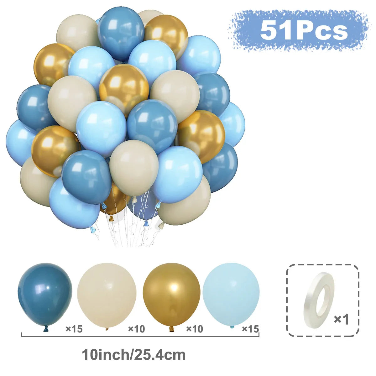 31/36/37/51/101Pcs Metallic Balloons Pearl Latex Balloon Gold Confetti Balloons for Birthday Weddings Baby Shower