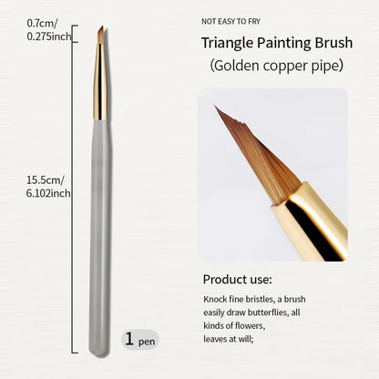 RS Nail Art Painting Brush Acrylic Lines Pen Stripes Grid Flower Butterfly Drawing Watercolor Brushs DIY Design Manicure Tools