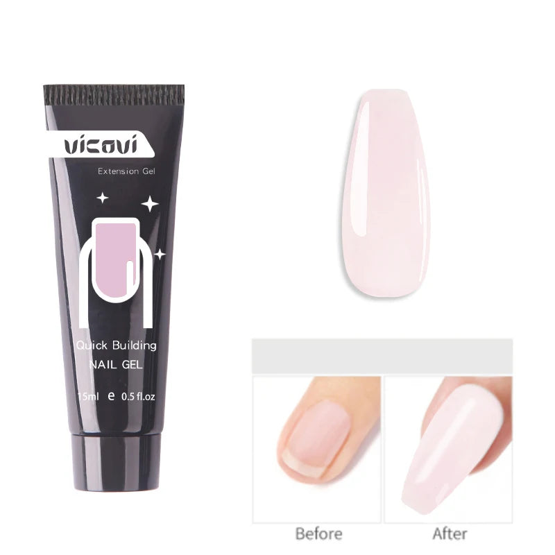 Pink/Clear/White Solid Builder Gel For Nails Hard Gel Extension Builder Nail Gel,Non-Sticky 3D Sculpture Diy Nail Poly Art Gel
