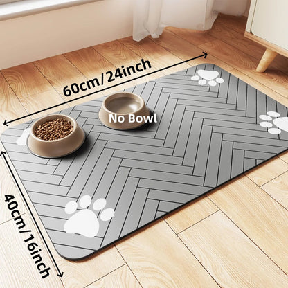 Pet Feeding Mat-Absorbent Pet Placemat for Food and Water Bowl,