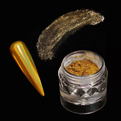 1pcs Nail Glitter Metallic Rubbing Dust Gel Polish Pigment Shinning Metal Manicure Decor Magic Mirror Powder Gold Silver Chrome