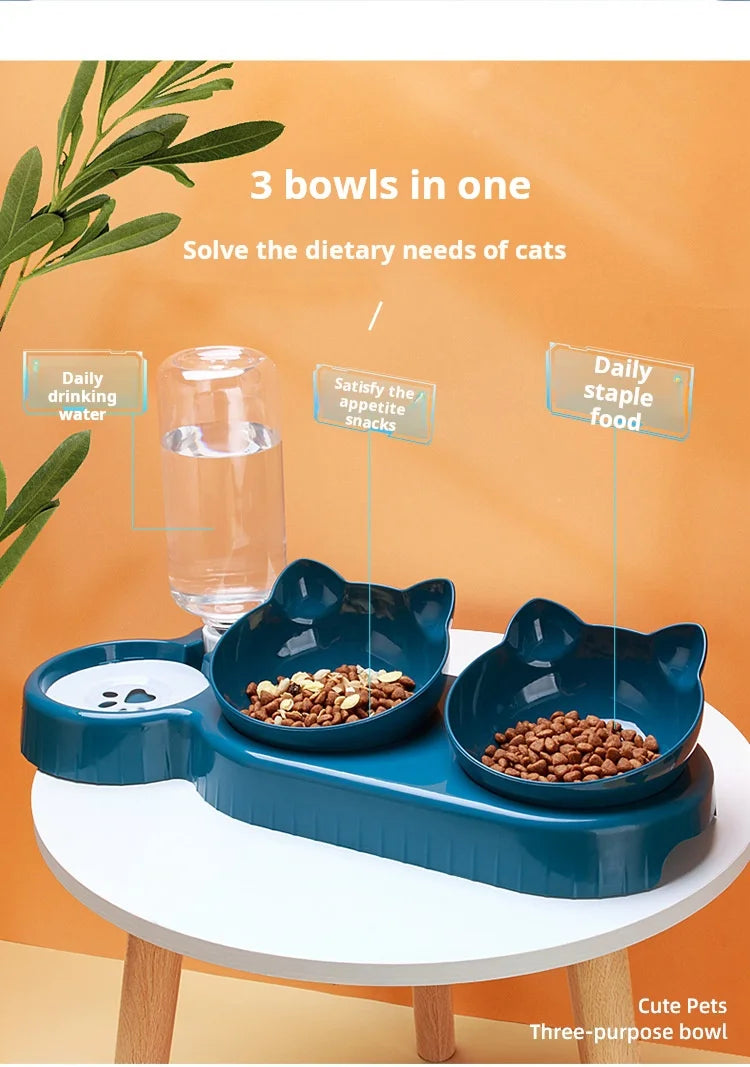 Pet Bowls With Water Feeder, 3 In 1