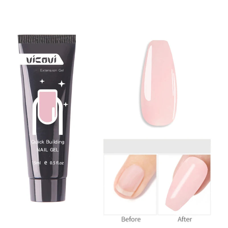 Pink/Clear/White Solid Builder Gel For Nails Hard Gel Extension Builder Nail Gel,Non-Sticky 3D Sculpture Diy Nail Poly Art Gel