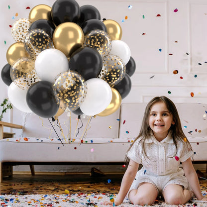 31/36/37/51/101Pcs Metallic Balloons Pearl Latex Balloon Gold Confetti Balloons for Birthday Weddings Baby Shower