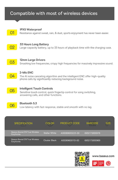 Baseus Bowie E19 Wireless