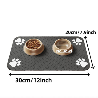 Pet Feeding Mat-Absorbent Pet Placemat for Food and Water Bowl,