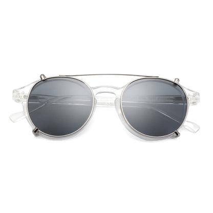 ZENOTTIC-Steampunk Style Clip On Sunglasses for Men Women Anti Blue Light Glasses+Polarized Clip Fashion/Retro Computer Eyewear