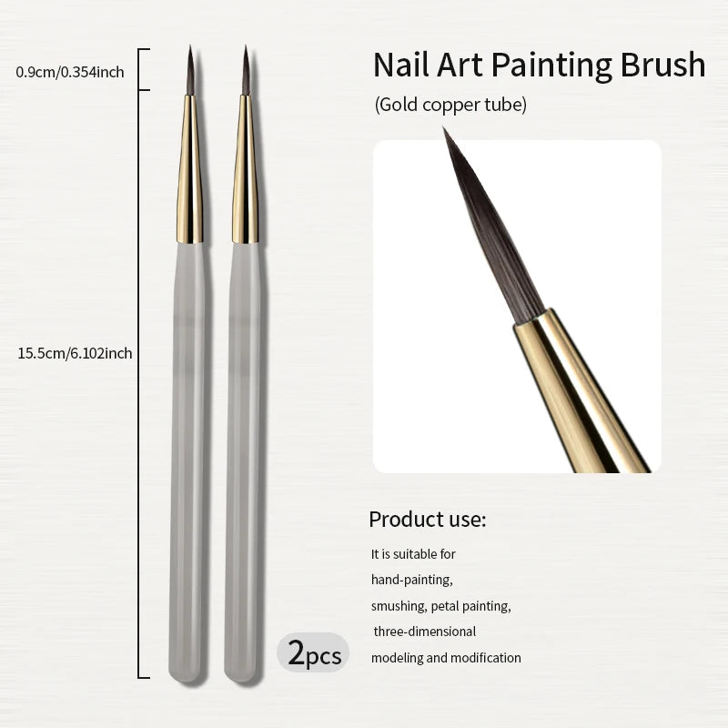 RS Nail Art Painting Brush Acrylic Lines Pen Stripes Grid Flower Butterfly Drawing Watercolor Brushs DIY Design Manicure Tools