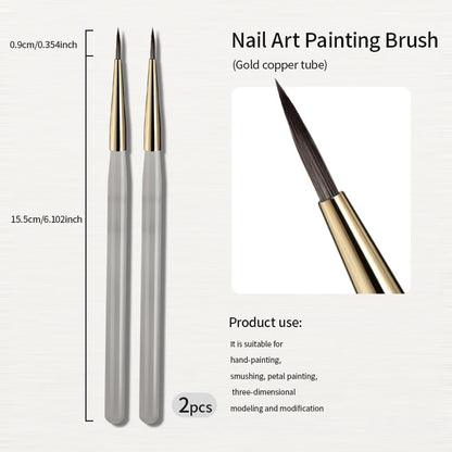 RS Nail Art Painting Brush Acrylic Lines Pen Stripes Grid Flower Butterfly Drawing Watercolor Brushs DIY Design Manicure Tools