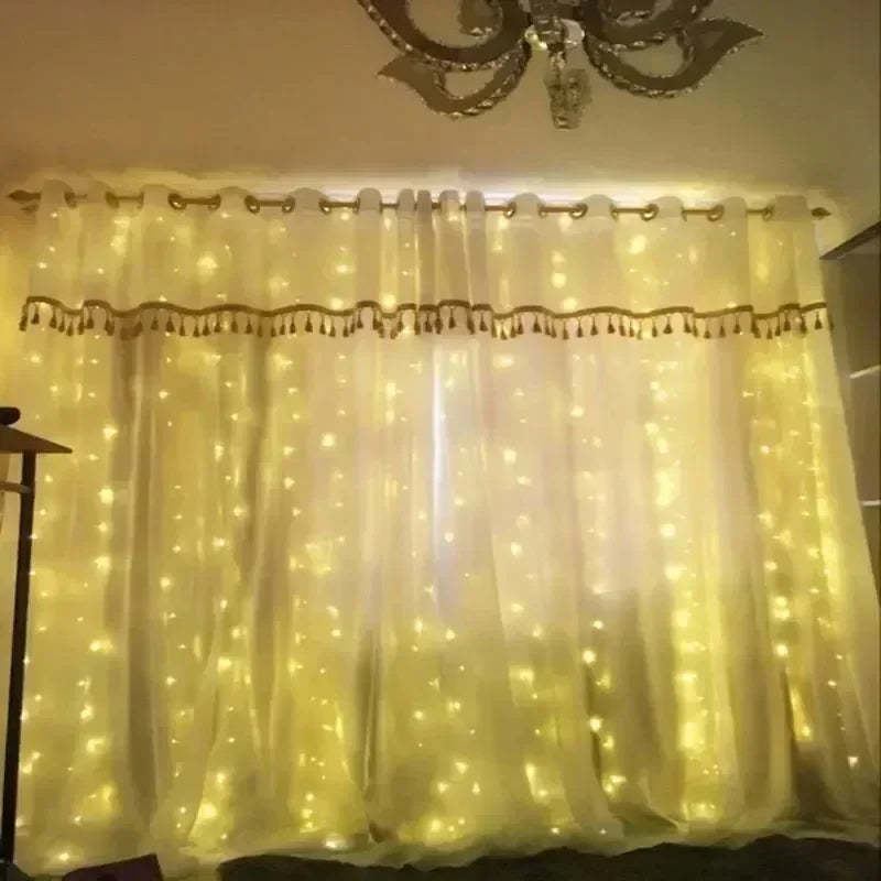 USB Curtain LED String Lights 3/4/6M Remote