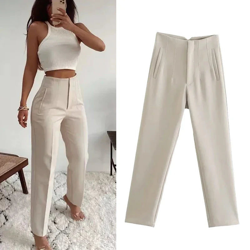 TRAF Fashion Office Wear High waist Pants for Women