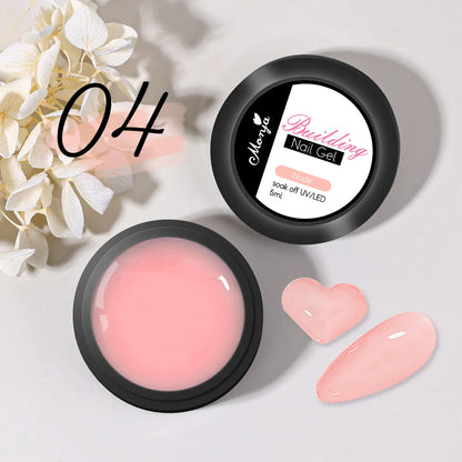 Pink/Clear/White Solid Builder Gel For Nails Hard Gel Extension Builder Nail Gel,Non-Sticky 3D Sculpture Diy Nail Poly Art Gel