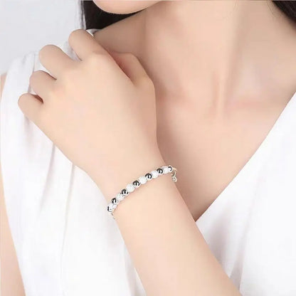 Silver-Color Luxury Beads Bracelets Bangles