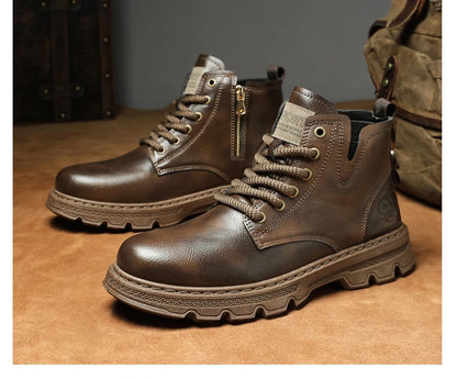 New MEN'S BOOTS with Retro Style Leather Boots,