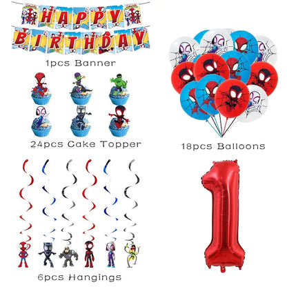 Spidey And His Amazing Friends Birthday Party Decoration Spiderman Theme