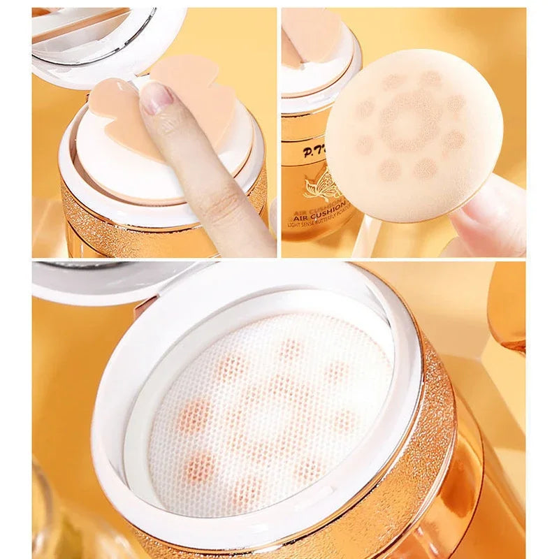 Air Cushion BB Cream Butterfly Powder Puff Moisturizing Foundation