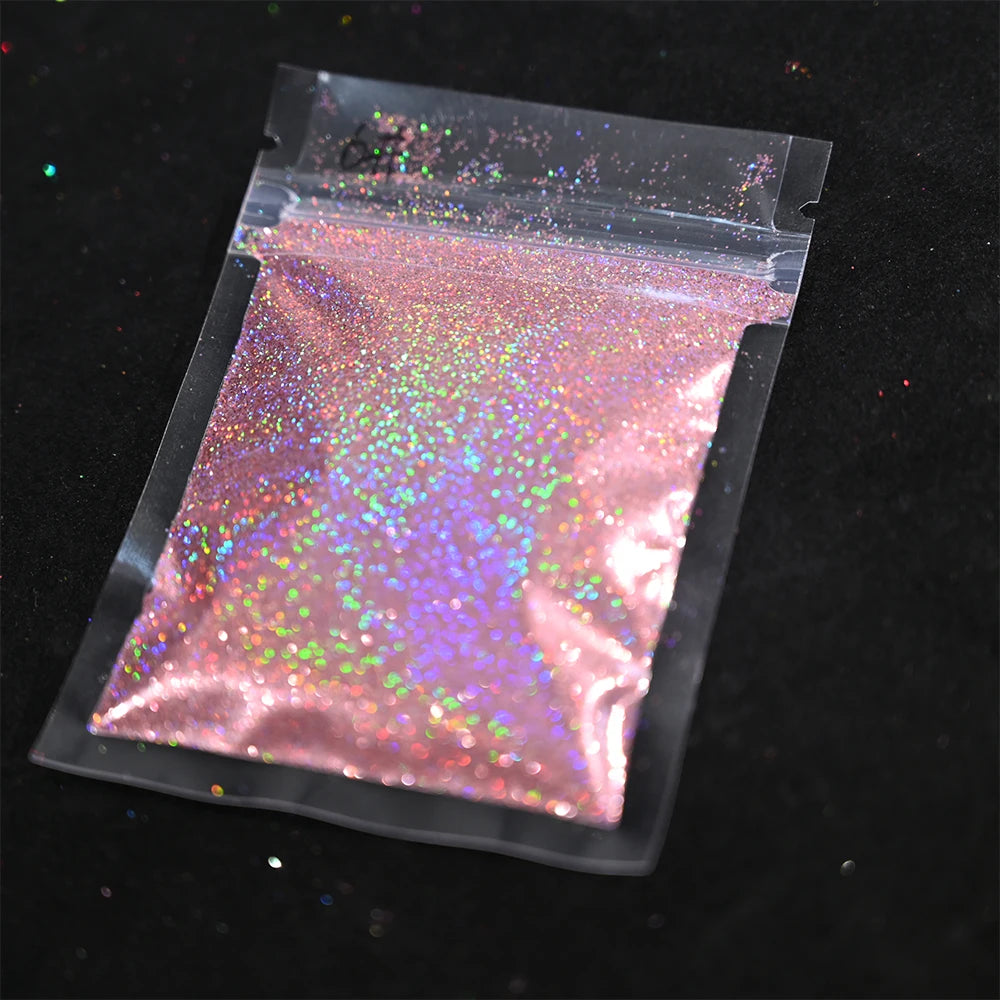 Laser Holographic Rainbow Nail Glitter 0.2MM Sparkly Nails Glitter Powder 10G/5G Dazzling Glitter Dust DIY Nail Art Decoration