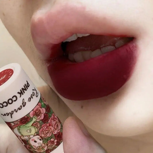 Rose Garden Matte Muse Lip Mud Liquid Lipstick Waterproof Nude Lip Gloss Long Lasting Non-stick Cup Sexy Women Lipgloss