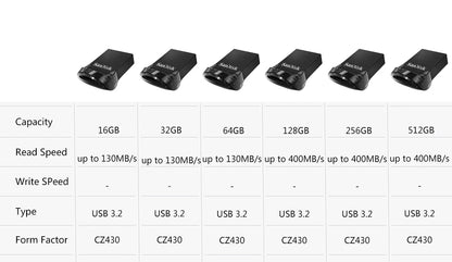 Sandisk USB 3.0or3.2 Pendrive 512GB 256GB 128GB 64GB 32GB USB Flash Drive 32 64 128 Pen Drive USB Flash Stick Disk on Key Memory