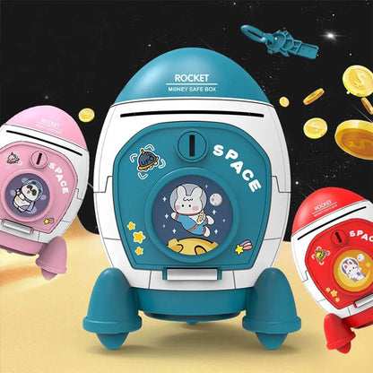 Cute Children Piggy Bank with Cartoon Sticker