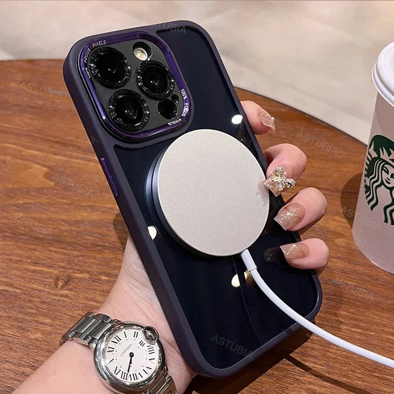 Luxury Magnetic Metal Lens Bumper Protection Case For iPhone