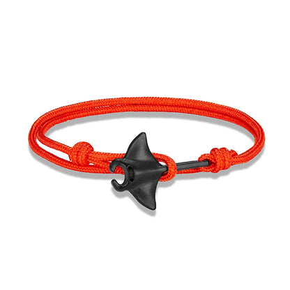 Ocean Animals Cute Manta Ray Bracelet Men Women Adjustable Paracord Rope Couple Bracelets Summer Beach Surfing Party Bangle Gift