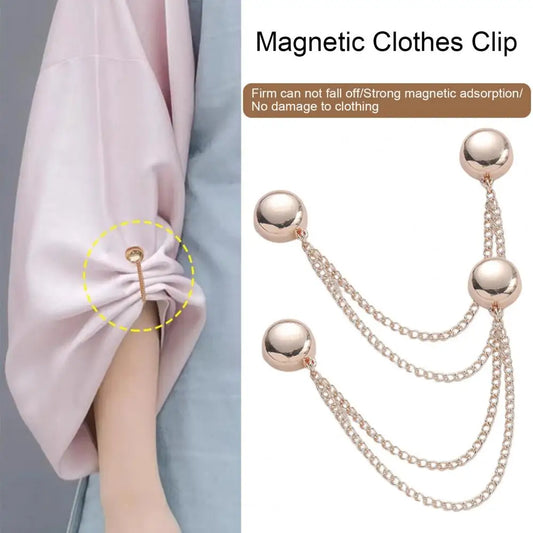 2Pcs Multi-Function Magnetic Clothing Clips Multi-Purpose Colorful Pinless Brooch Clothes Hijab Magnet Pins Magnetic Button Clip