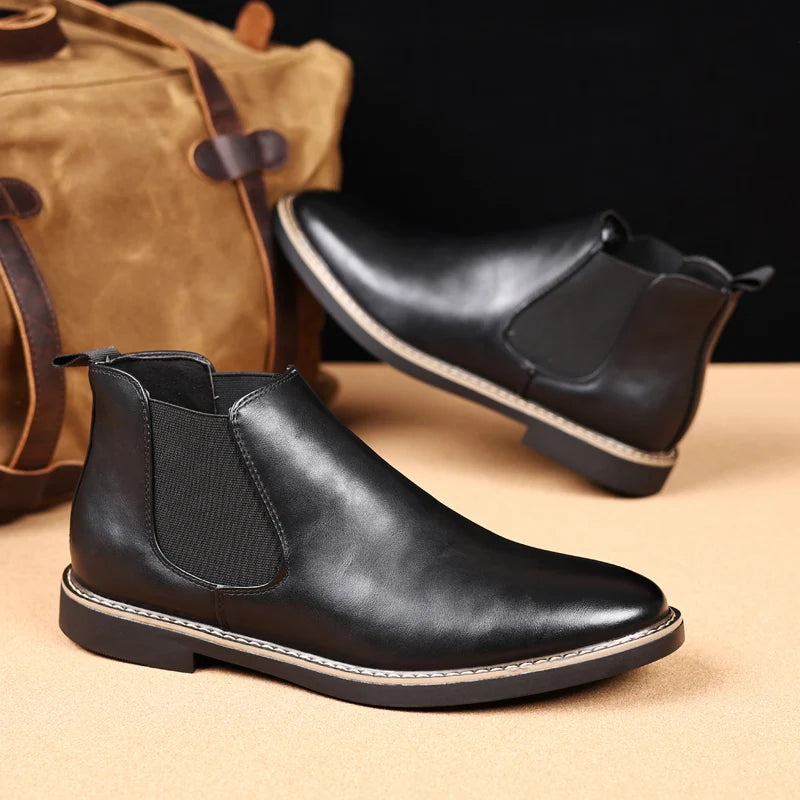 Men Chelsea Boots Brand Retro Comfortable PU Leather