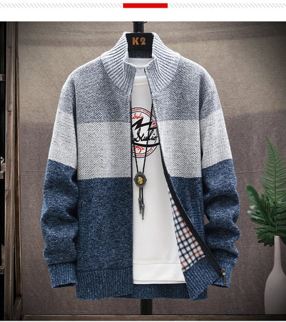 2025 Autumn Winter Cardigan Sweater Men Fleece