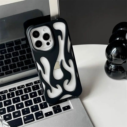 New 3D Flame pattern Hollow Slim Phone Case for iPhone