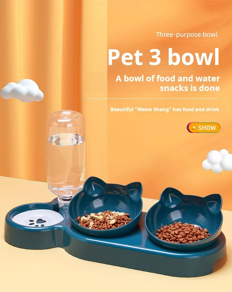 Pet Bowls With Water Feeder, 3 In 1