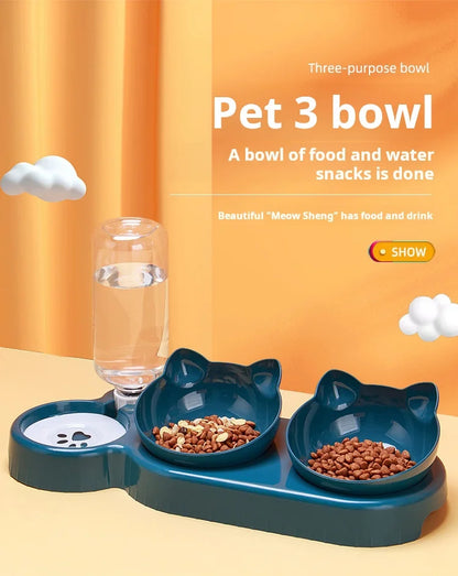 Pet Bowls With Water Feeder, 3 In 1